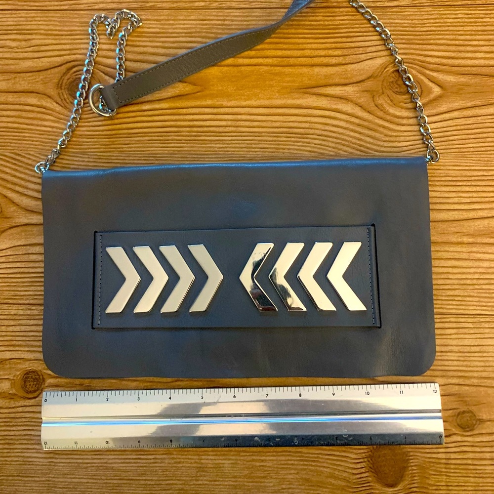 Soft grey leather Trouve shoulder bag